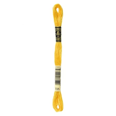 Fil à broder DMC - Mouliné spécial - Jaune bouton d'or n°725