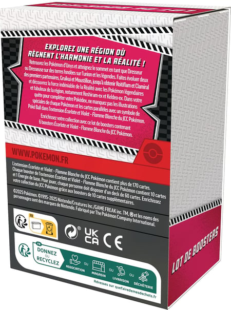 Lot de 6 boosters Pokémon : Ecarlate & Violet : Flamme blanche