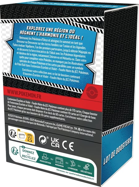 Lot de 6 boosters Pokémon : Ecarlate & Violet : Foudre noire