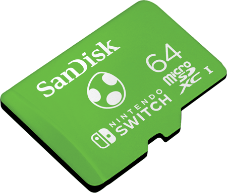 CARTE MICRO SDXC SANDISK 64GB POUR NINTENDO SWITCH YOSHI
