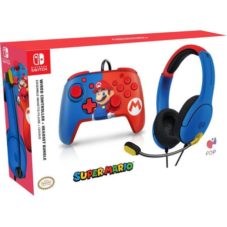 Pack Manette filaire Rematch & Casque filaire Airlite - PDP - Nintendo  Switch & Switch OLED - Super Mario