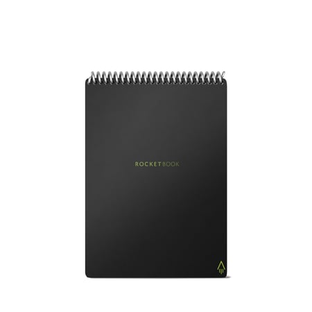 Bloc-notes connecté réutilisable à l'infini - Flip Executive - A5 -  Rocketbook - Noir - Copies - Feuilles