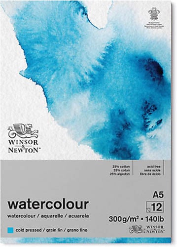 Bloc Papier Aquarelle A5 - 30 Feuilles 300g/m² Pressé à Froid - Pour Artistes, Débutants, Étudiants