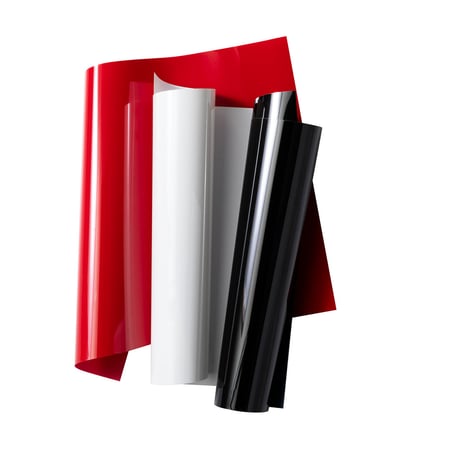 Vinyle Floqué Thermocollant Cricut - Lot De 5 Feuilles 30,5 X 30,5 Cm (Noir, Bleu, Vert, Rouge, Blanc)