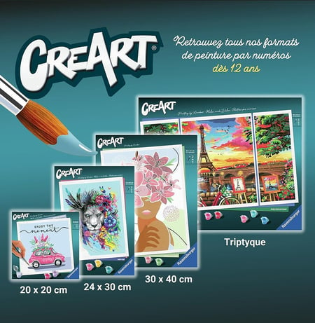 CreArt - 20x20 cm - Paris, Peinture - Numéro d'art, Loisirs créatifs, Produits