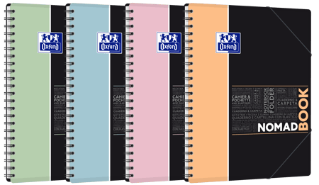 Cahier Oxford - Modèle aléatoire - A4 21 x 29,7 cm - Nomadbook pastel - 160 pages grands carreaux séyes - Vendu à l'unité