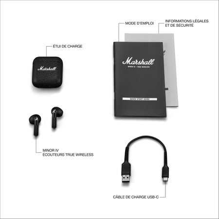 Ecouteurs sans-fil Marshall - Minor IV - Noir