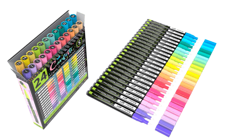 Marqueur Peinture Acrylique, 36 Couleurs Stylo Feutre Professionnel Dessin Pour La Pierre, La