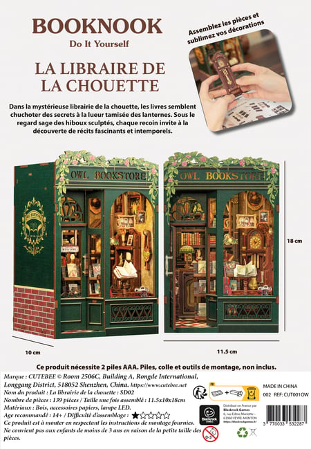 Maquette De Librairie En Bois - Mini Bibliothèque Imitation - Accessoire Maison De Poupée