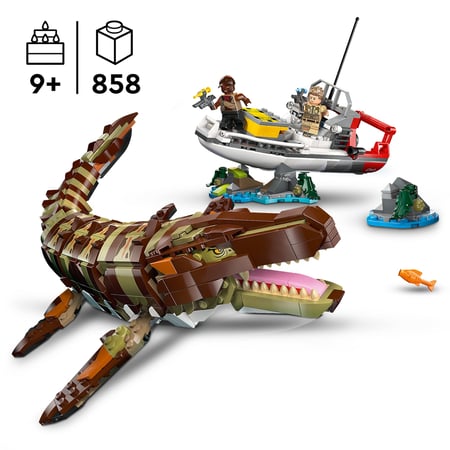 LEGO® 76974 - Le bateau en mission et le mosasaure en briques - Jurassic World