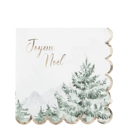 Serviette Artyfêtes - Sapin - "Joyeux Noël" Let it snow