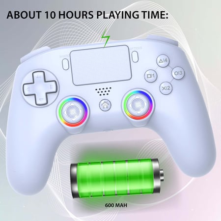 Manette sans fil Subsonic PS5 – LED Bluetooth – Blanche