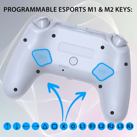 Manette sans fil Subsonic PS5 – LED Bluetooth – Blanche