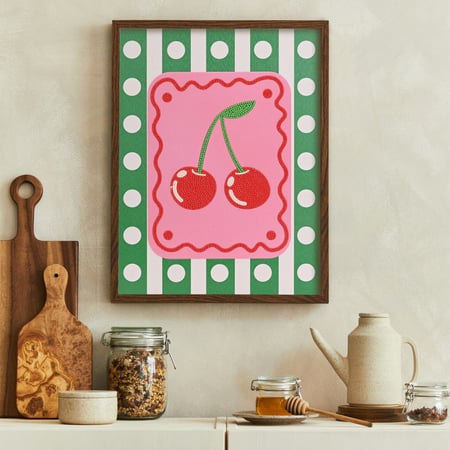 Diamond painting - Cerise - 30 x 40 cm - Créalia- Broderie diamant - Déco murale | Cultura