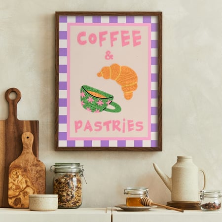 Diamond painting - Croissant - 30 x 40 cm - Créalia- Broderie diamant - Déco murale | Cultura