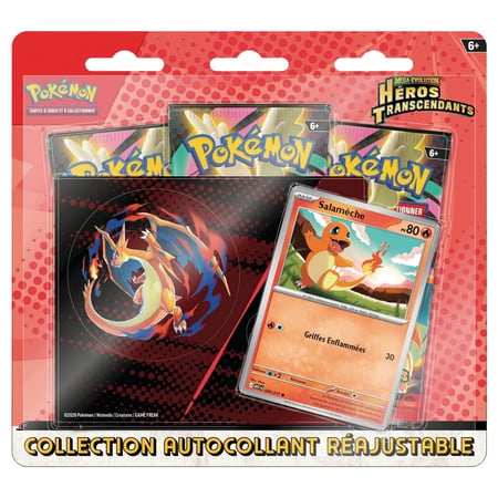 3 boosters Pokémon Q126 - Mega Evolution - Héros Transcendants - Salamèche