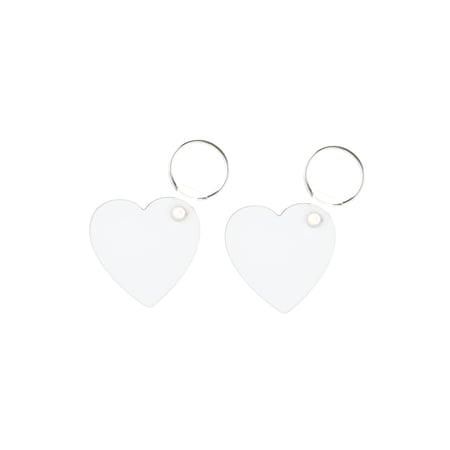 Porte-clés sublimables coeurs en bois x2 - Créalia