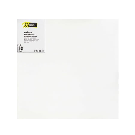 Châssis Monali - Polyester recyclé 65% coton 35% - Blanc - 50 x 50 x 2,5 cm