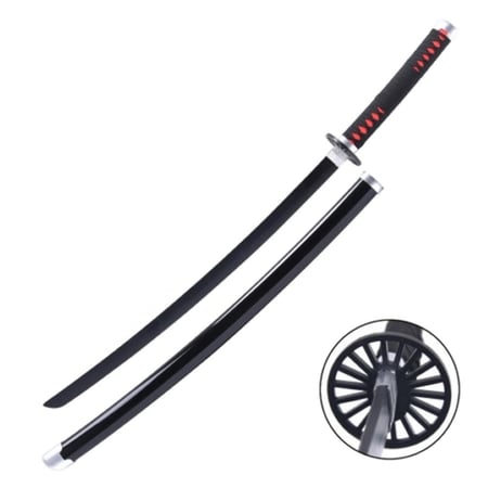 Katana décoratif en bois inspiré de Tanjiro - Demon Slayer