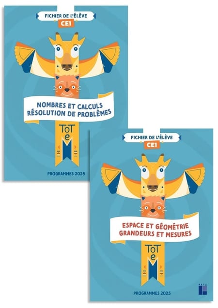 Totem : Mathématiques - CE1 - Fichier de l'élève en 2 volumes : Numération + Géométrie