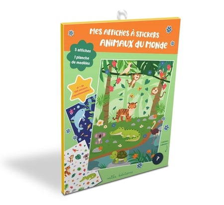 Mes affiches à stickers - Animaux du monde