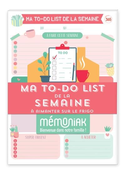 Bloc de 52 listes aimantés - Ma to-do list de la semaine Mémoniak