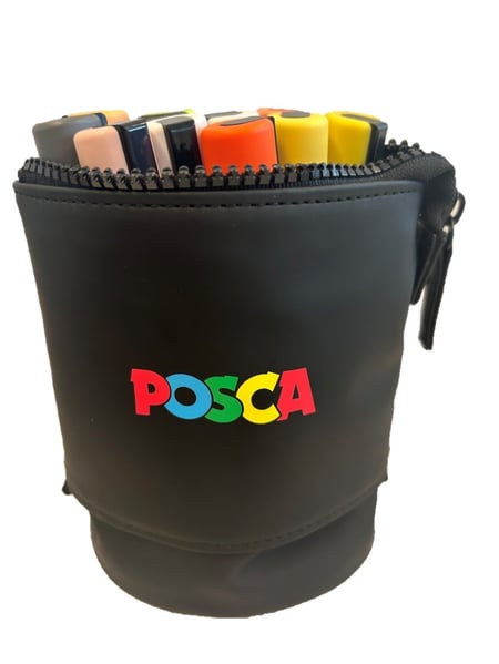Trousse POSCA rétractable à fermeture zippée - 18 × 10 cm