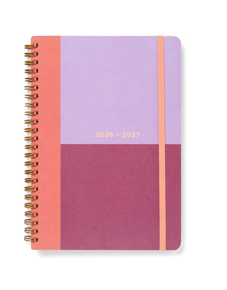 Agenda scolaire semainier 2026/2027 Lett's - A5 - Raspberry