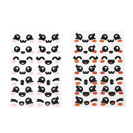 Lot de 28 autocollants Tim & Puce Factory - Visages kawaii junk food