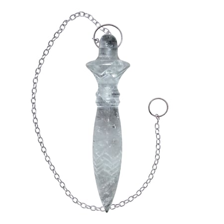 Pendule égyptien Thot gravé - Cristal de roche