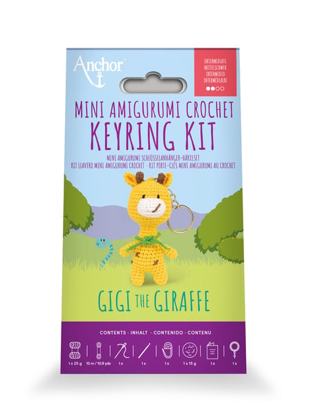 Kit crochet amigurumi Anchor - Mini porte-clés Gigi la girafe