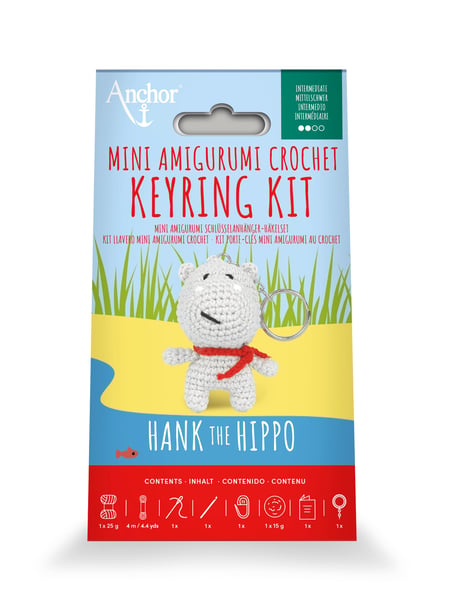 Mini porte-clés Amigurumi Anchor - Hank the Hippo