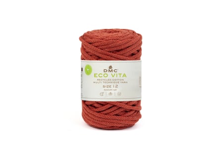 Pelote de fil à tricoter 100% coton - DMC - Eco Vita 12 - Rouille 105