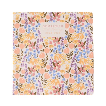 Agenda semainier 2026 -2027- Fleurs - 16 x 16 cm - Cultura