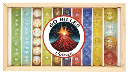 Coffret 60 billes Volcan