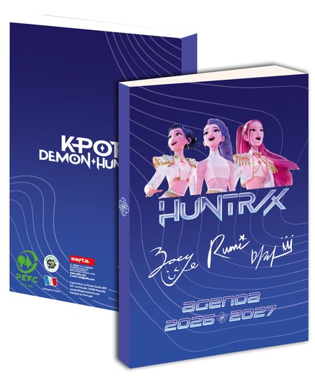 Agenda scolaire journalier 2026/2027 La Plume Dorée - 12 x 17,5 cm - Kpop Demon Hunters