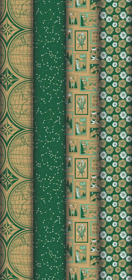 Lot de 2 rouleaux de papier cadeau Clairefontaine - Explore - kraft - 0,70 m