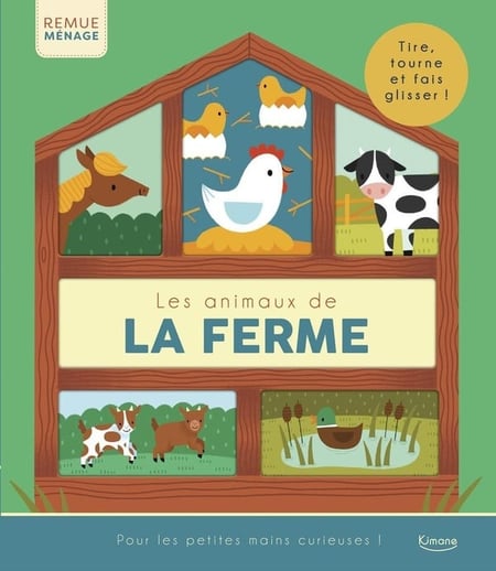 Les animaux de la ferme : Tire, tourne et fais glisser !