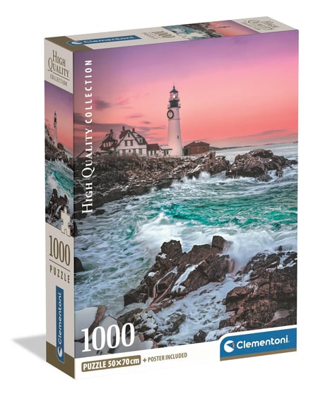 Puzzle Compact 1000 pièces - First Snow at Portland Head - Clementoni