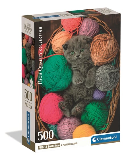 Puzzle Compact 500 pièces - Fluffy Kitten - Clementoni