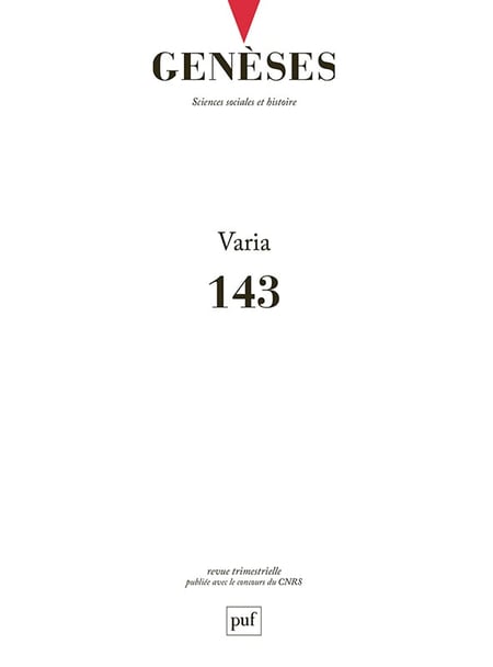 Genèses n.143 : 2026-2