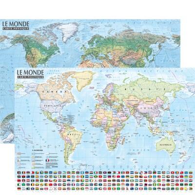 Le monde : Carte politique et physique (édition 2026)