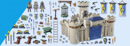 Lot Playmobil Château Fort Chevaliers, Moyen-Âge, Avec Dragon Et Personnages