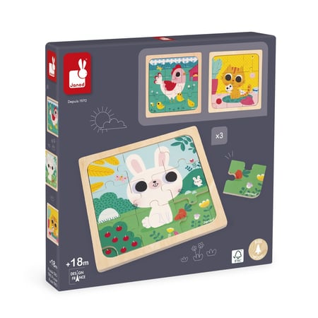 Lot de 6 Puzzle en Bois pour Enfants - 3D Puzzles Animaux - Jouet