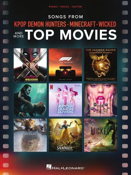 Partition Top Movies Hal Leonard - K-Pop Demon Hunters, Minecraft, Wicked et plus - Piano, voix, guitare