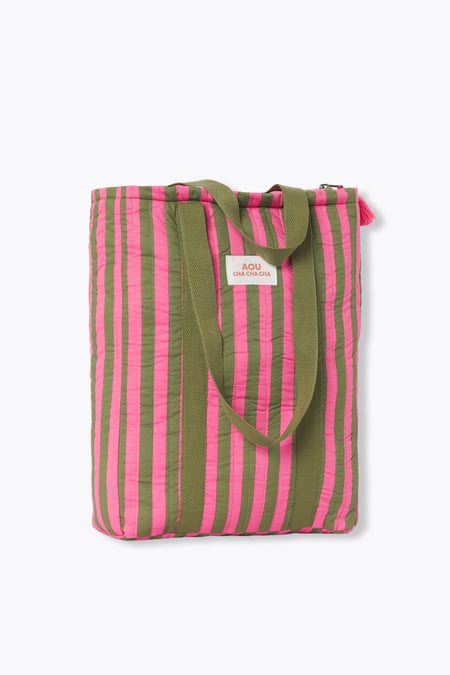 Kit prêt à coudre Promod Couture - Sac Sidonie - Rayures rose & kaki