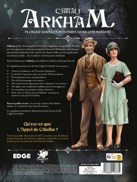 Acheter L'Appel de Cthulhu - Aux Portes de l'Horreur - PDF - Edge Studio - Jeux de rôle