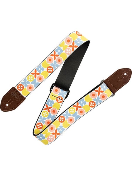 Sangle guitare Levy's - Retro flower - 5 cm 