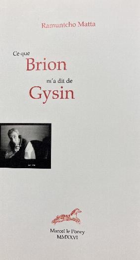 Ce que Brion m'a dit de Gysin