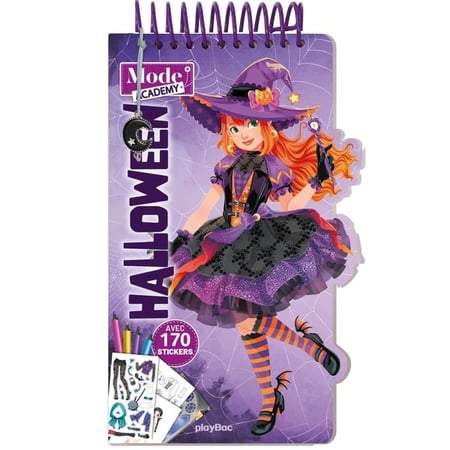 Carnet créatif Mode Academy Halloween (avec un bracelet) : Avec 180 stickers